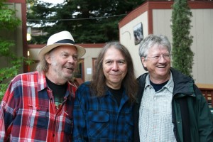Rick (centre) with Neil Young and Richie Furay