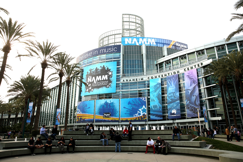 ANAHEIM, CA - JANUARY 20: The Anaheim Conevntion Center is seen with NAMM signage at the 2016 NAMM Show and First Look at the Anaheim Convention Center on January 20, 2016 in Anaheim, California.  (Photo by Jesse Grant/Getty Images for NAMM)